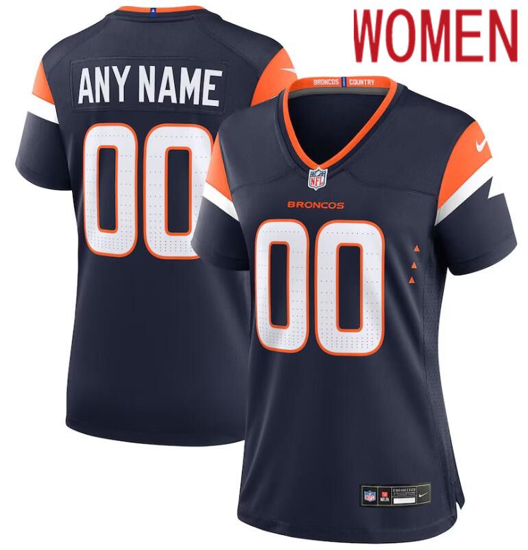 Women Denver Broncos Nike Navy blue Alternate Custom Game 2024 NFL Jersey